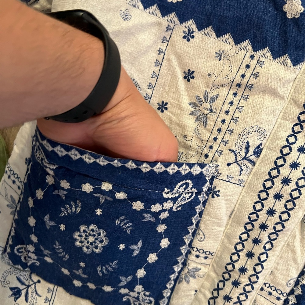 Caroline Constas Blue Ecru Bandana jacket NWOT - Picture 8 of 10